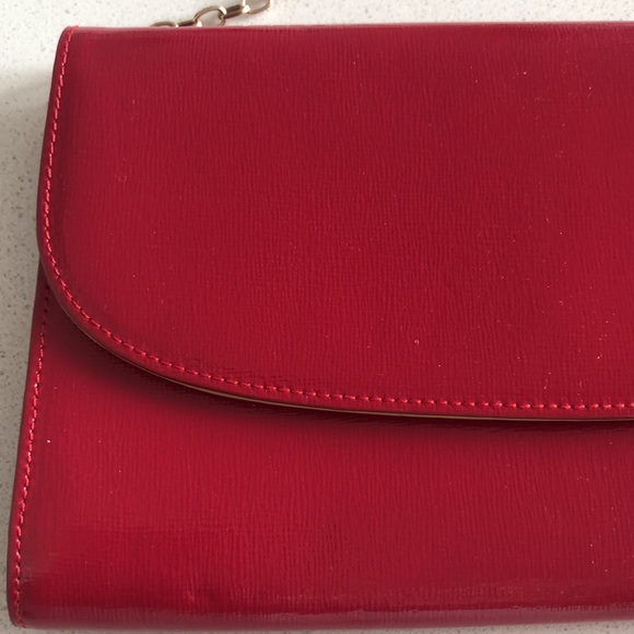 Nordstrom Red Leather Clutch NWOT - Picture 2 of 7